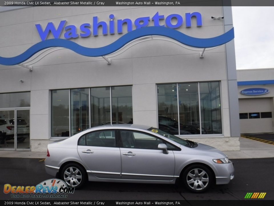 2009 Honda Civic LX Sedan Alabaster Silver Metallic / Gray Photo #2