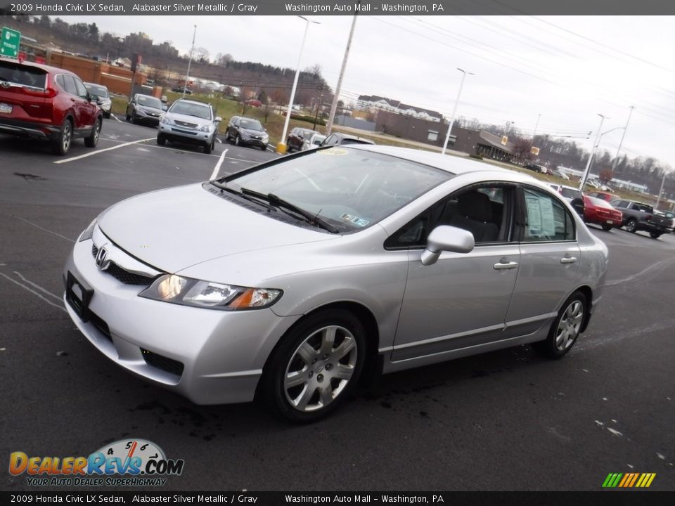 2009 Honda Civic LX Sedan Alabaster Silver Metallic / Gray Photo #5