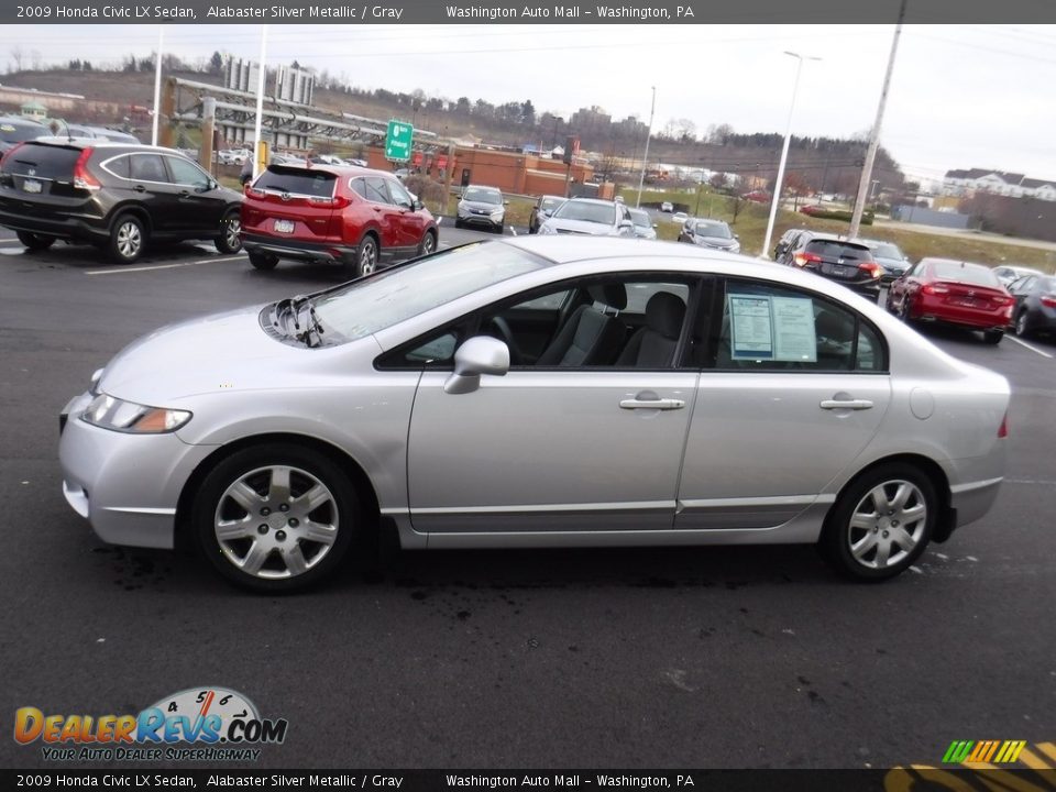 2009 Honda Civic LX Sedan Alabaster Silver Metallic / Gray Photo #6