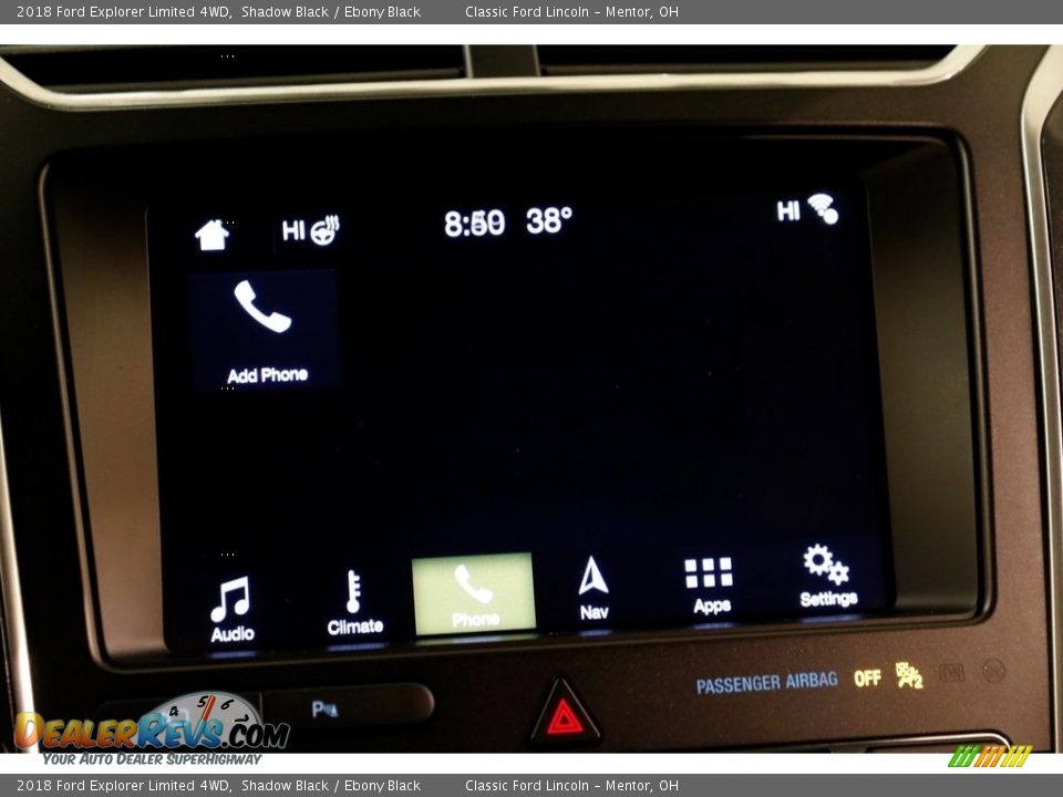 2018 Ford Explorer Limited 4WD Shadow Black / Ebony Black Photo #12
