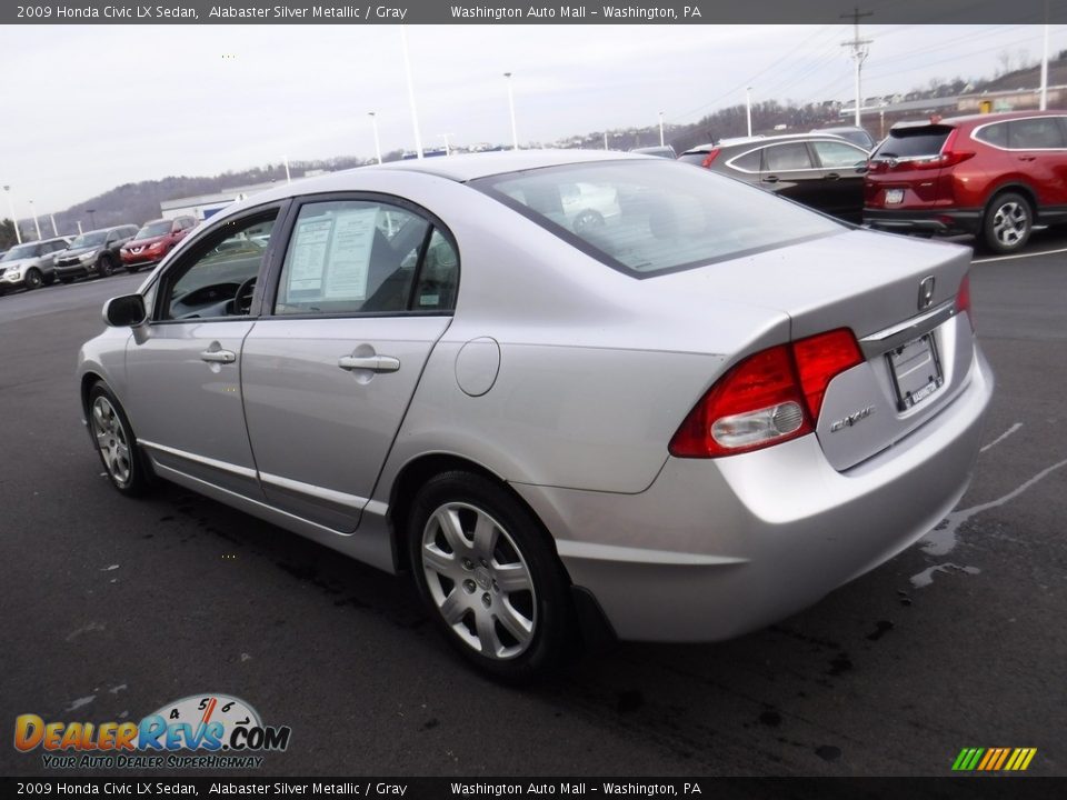 2009 Honda Civic LX Sedan Alabaster Silver Metallic / Gray Photo #7