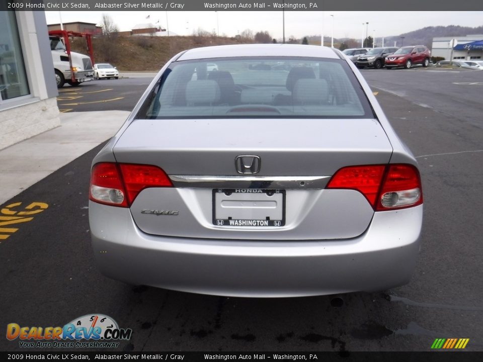2009 Honda Civic LX Sedan Alabaster Silver Metallic / Gray Photo #8
