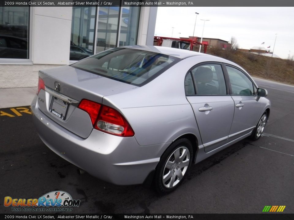 2009 Honda Civic LX Sedan Alabaster Silver Metallic / Gray Photo #9