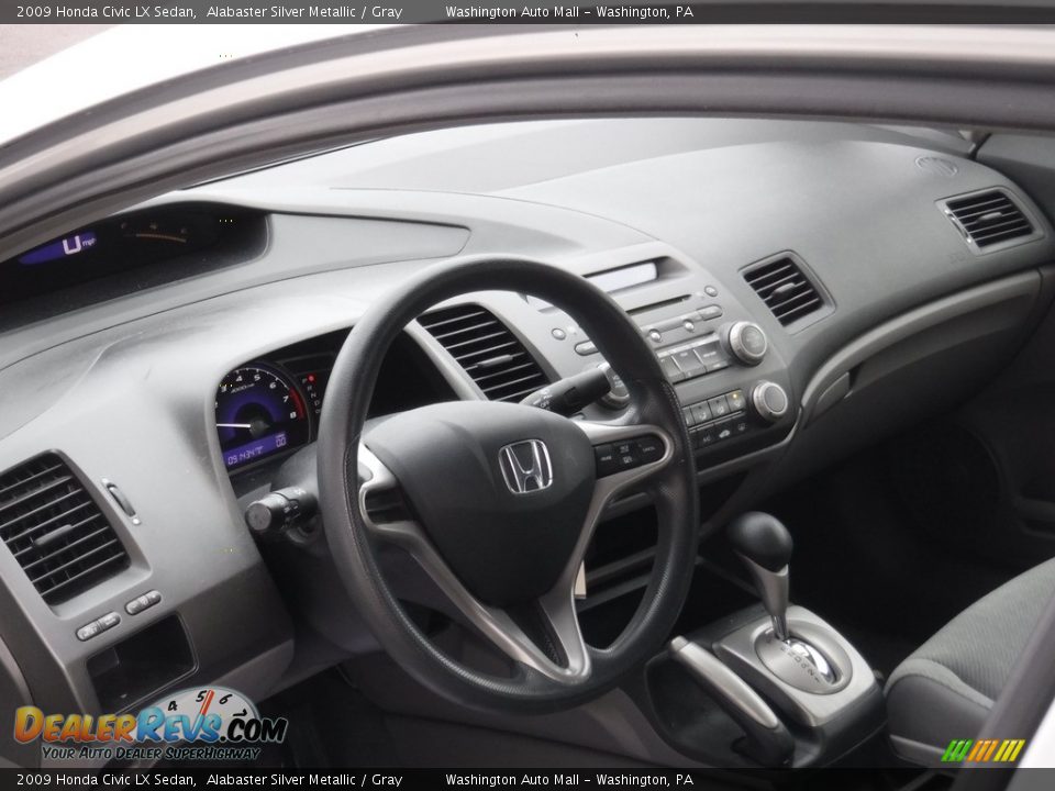 2009 Honda Civic LX Sedan Alabaster Silver Metallic / Gray Photo #10