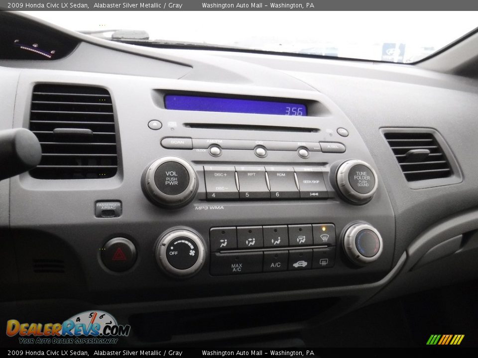 2009 Honda Civic LX Sedan Alabaster Silver Metallic / Gray Photo #13