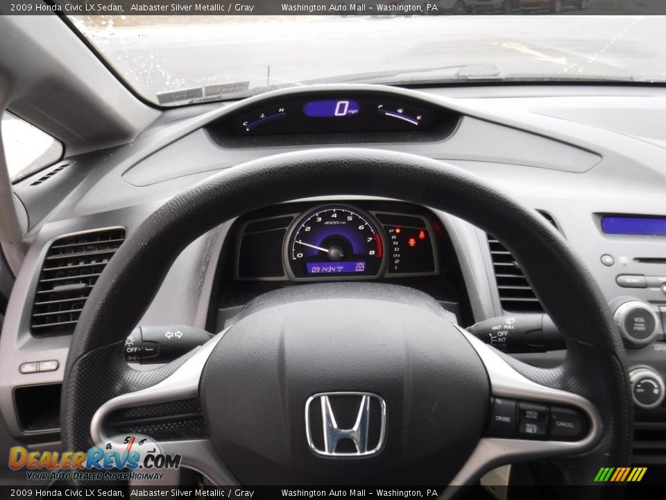 2009 Honda Civic LX Sedan Alabaster Silver Metallic / Gray Photo #15