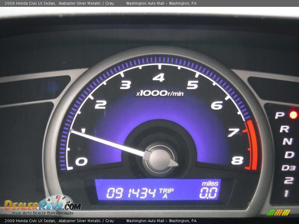 2009 Honda Civic LX Sedan Alabaster Silver Metallic / Gray Photo #19