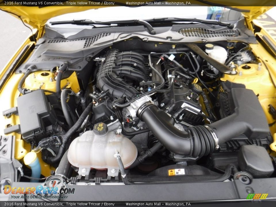 2016 Ford Mustang V6 Convertible Triple Yellow Tricoat / Ebony Photo #13
