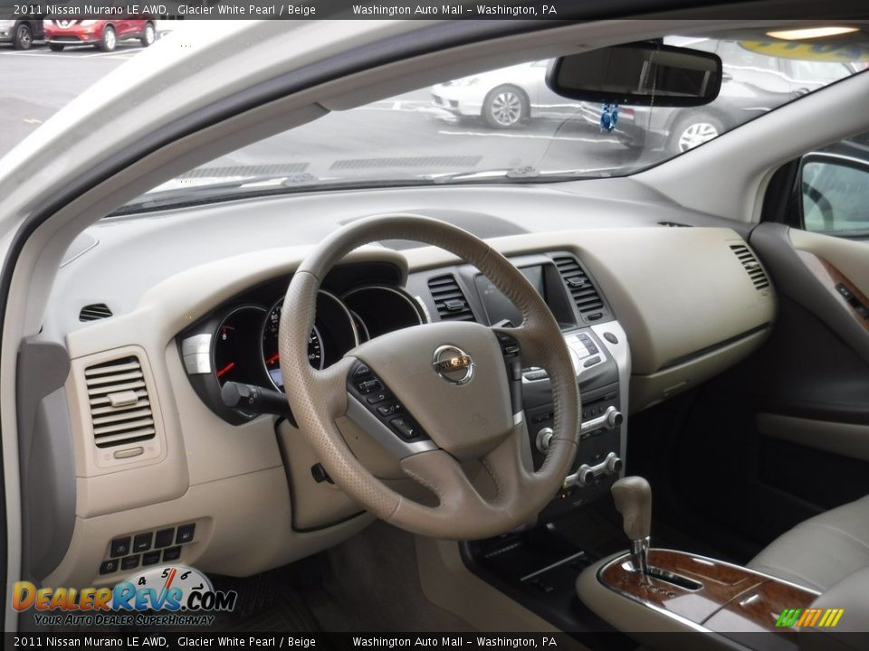 2011 Nissan Murano LE AWD Glacier White Pearl / Beige Photo #12