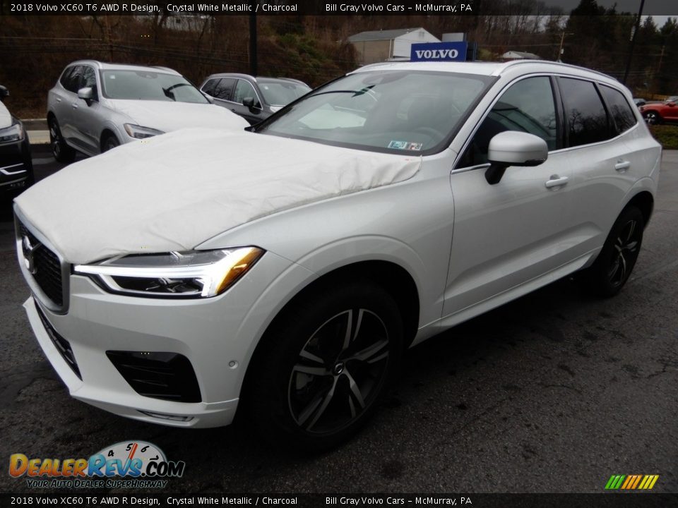 2018 Volvo XC60 T6 AWD R Design Crystal White Metallic / Charcoal Photo #5