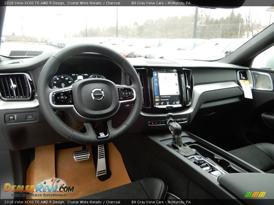 2018 Volvo XC60 T6 AWD R Design Crystal White Metallic / Charcoal Photo #9