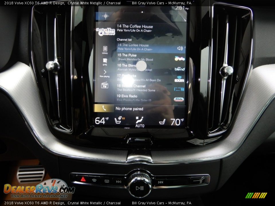 2018 Volvo XC60 T6 AWD R Design Crystal White Metallic / Charcoal Photo #15