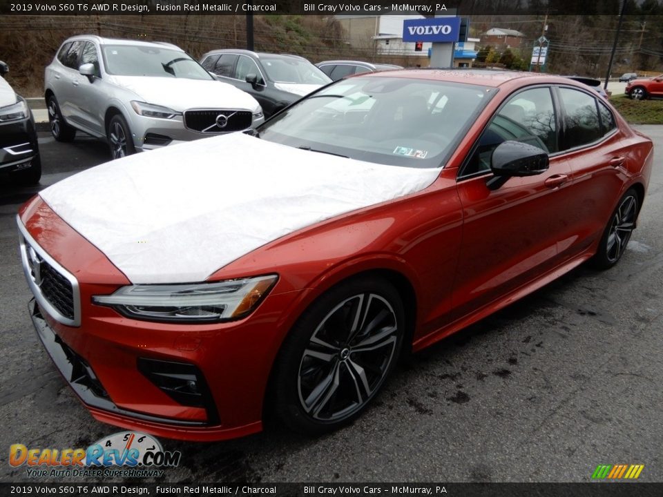 2019 Volvo S60 T6 AWD R Design Fusion Red Metallic / Charcoal Photo #5