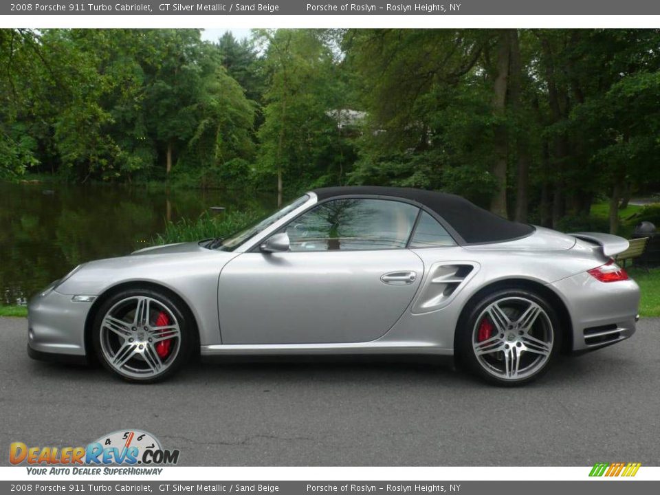 2008 Porsche 911 Turbo Cabriolet GT Silver Metallic / Sand Beige Photo #3