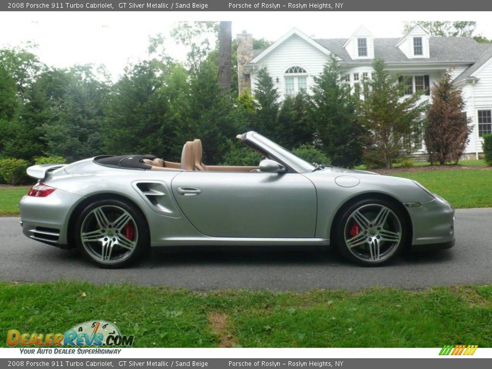 2008 Porsche 911 Turbo Cabriolet GT Silver Metallic / Sand Beige Photo #7
