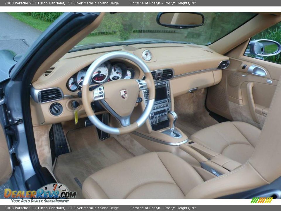 2008 Porsche 911 Turbo Cabriolet GT Silver Metallic / Sand Beige Photo #12