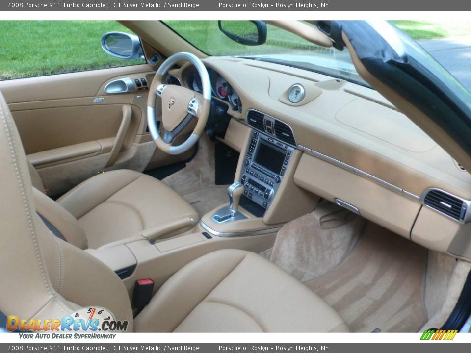 2008 Porsche 911 Turbo Cabriolet GT Silver Metallic / Sand Beige Photo #14