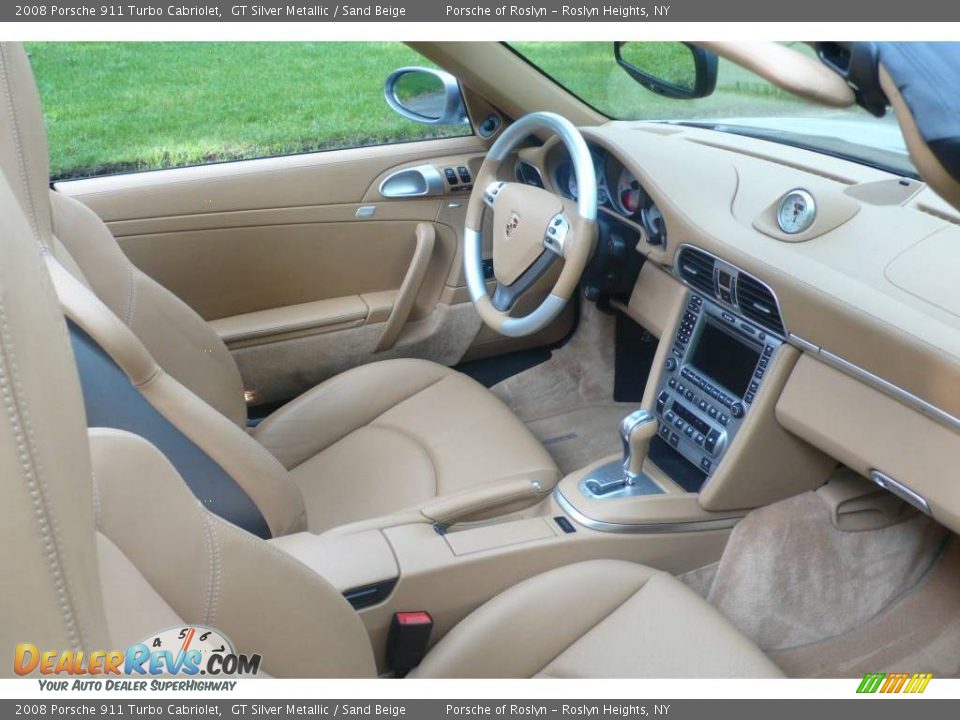 2008 Porsche 911 Turbo Cabriolet GT Silver Metallic / Sand Beige Photo #16
