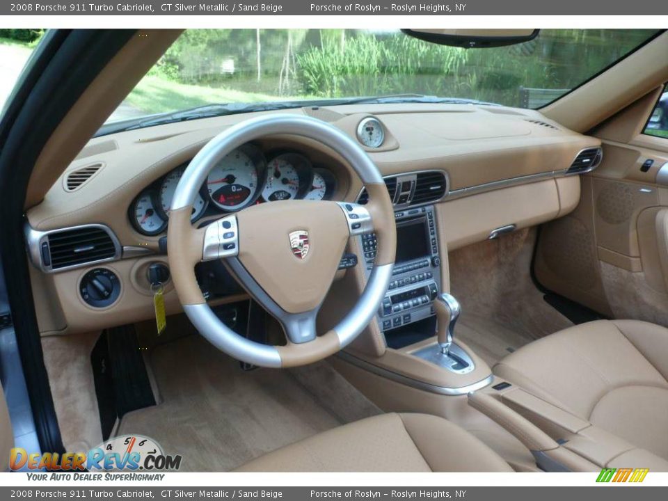 2008 Porsche 911 Turbo Cabriolet GT Silver Metallic / Sand Beige Photo #18