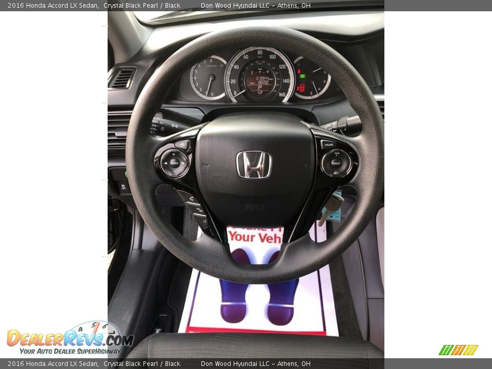 2016 Honda Accord LX Sedan Crystal Black Pearl / Black Photo #9