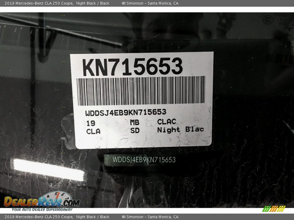 2019 Mercedes-Benz CLA 250 Coupe Night Black / Black Photo #11