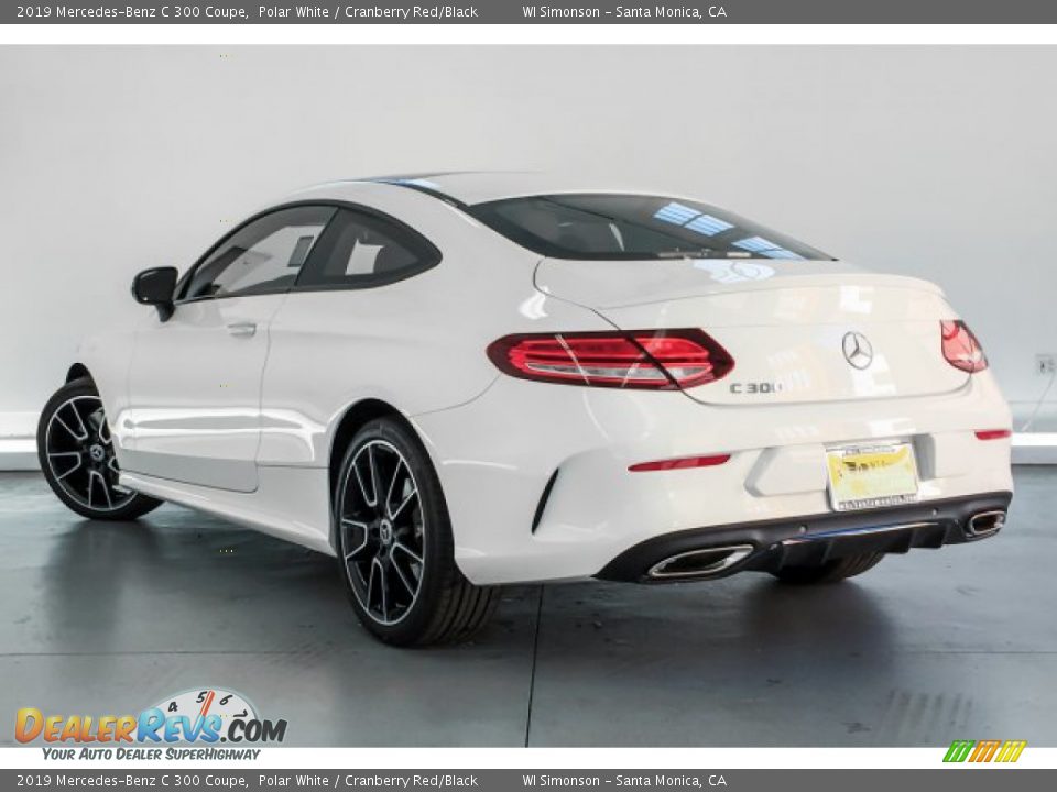 2019 Mercedes-Benz C 300 Coupe Polar White / Cranberry Red/Black Photo #2