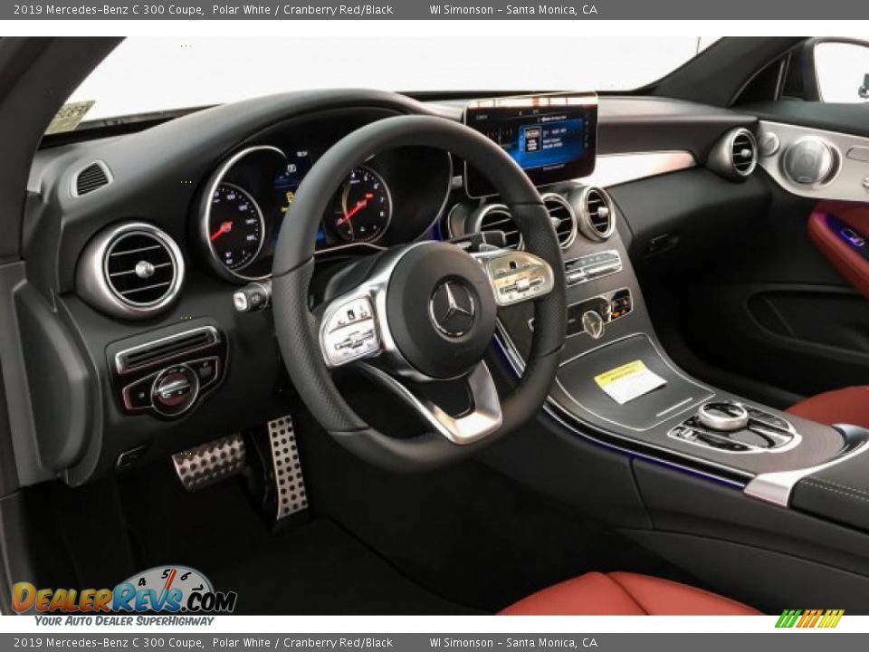 2019 Mercedes-Benz C 300 Coupe Polar White / Cranberry Red/Black Photo #4