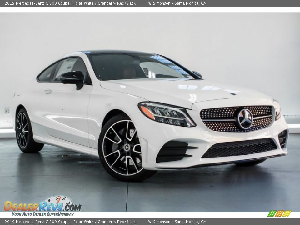 2019 Mercedes-Benz C 300 Coupe Polar White / Cranberry Red/Black Photo #12