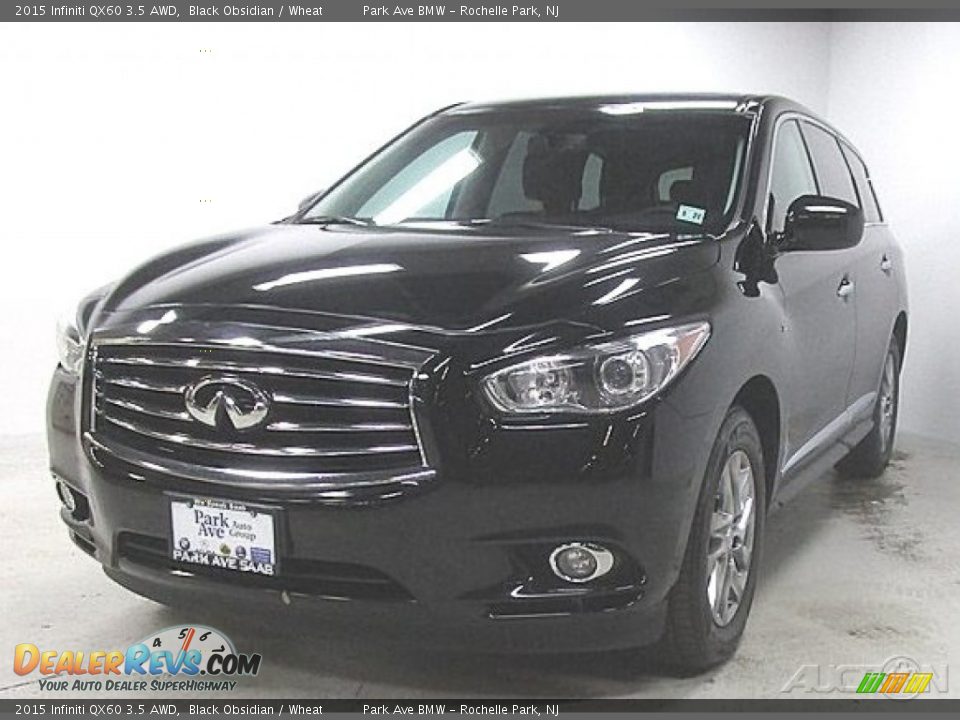 2015 Infiniti QX60 3.5 AWD Black Obsidian / Wheat Photo #1