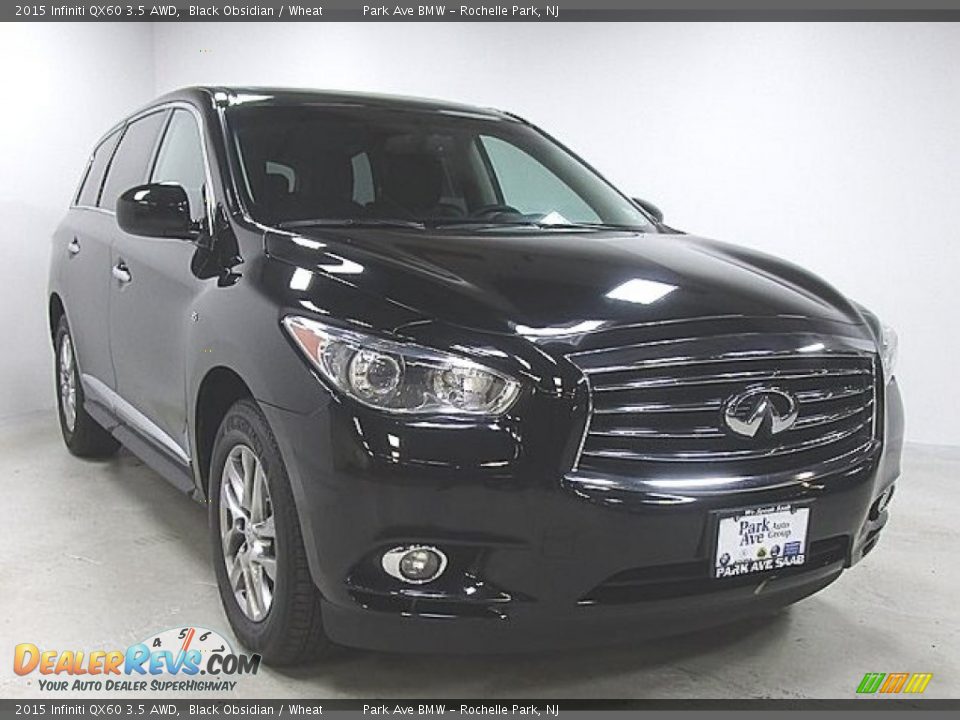 2015 Infiniti QX60 3.5 AWD Black Obsidian / Wheat Photo #5