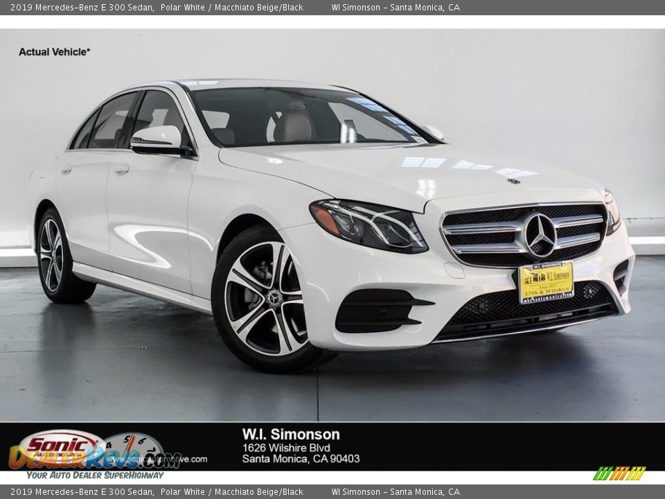 2019 Mercedes-Benz E 300 Sedan Polar White / Macchiato Beige/Black Photo #1