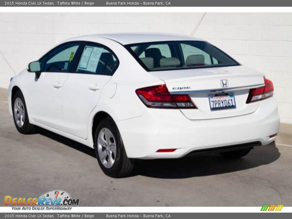 2015 Honda Civic LX Sedan Taffeta White / Beige Photo #2