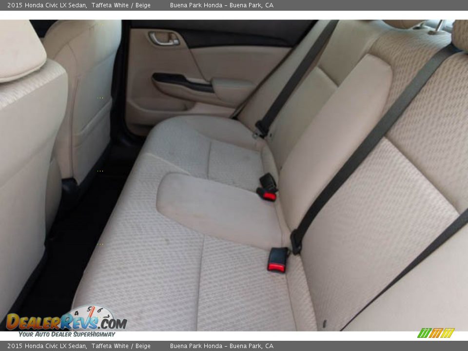 2015 Honda Civic LX Sedan Taffeta White / Beige Photo #4