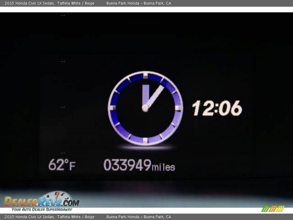 2015 Honda Civic LX Sedan Taffeta White / Beige Photo #6