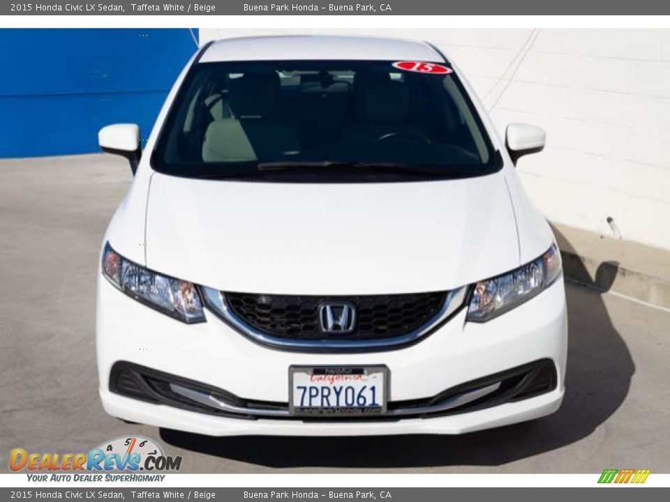2015 Honda Civic LX Sedan Taffeta White / Beige Photo #7