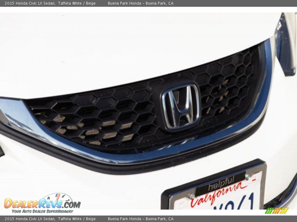 2015 Honda Civic LX Sedan Taffeta White / Beige Photo #8