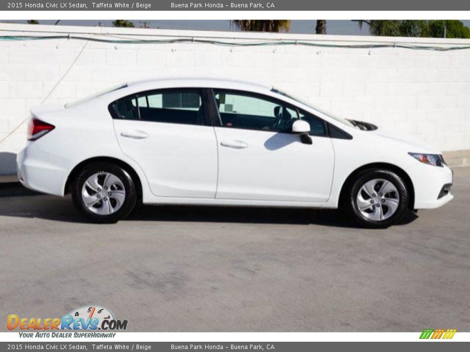 2015 Honda Civic LX Sedan Taffeta White / Beige Photo #9
