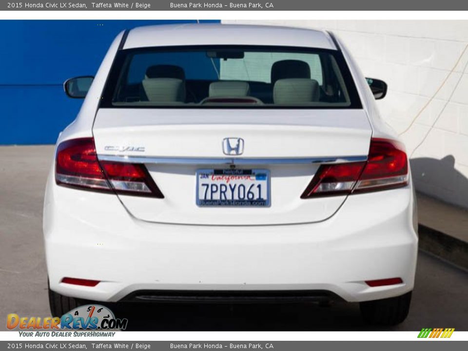 2015 Honda Civic LX Sedan Taffeta White / Beige Photo #10