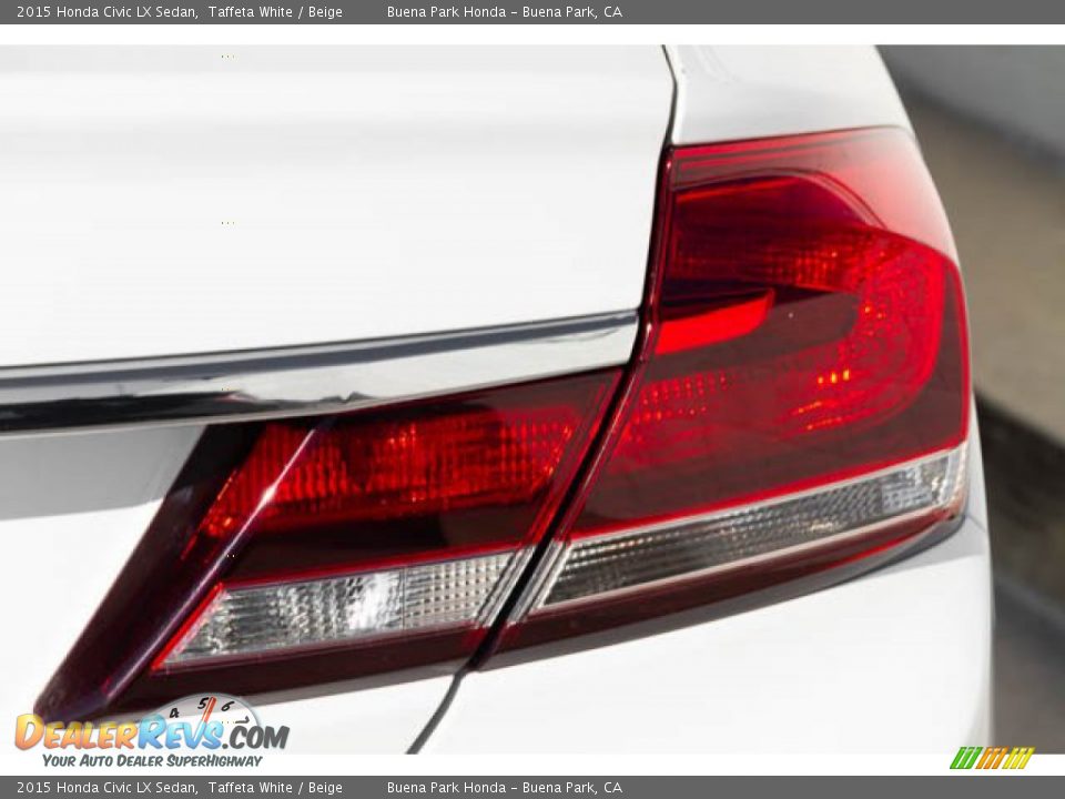 2015 Honda Civic LX Sedan Taffeta White / Beige Photo #12