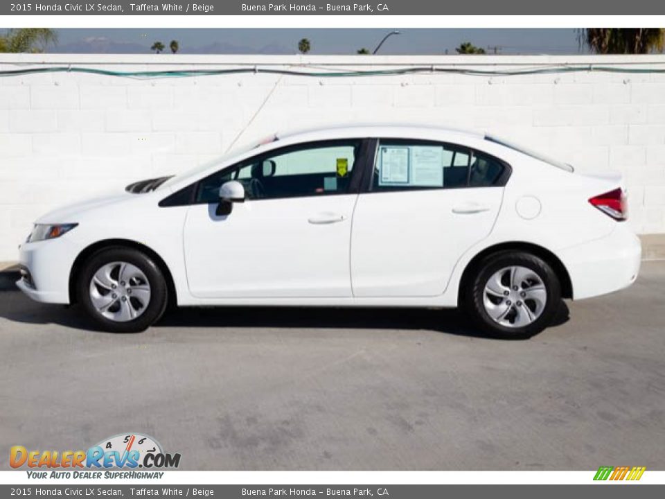 2015 Honda Civic LX Sedan Taffeta White / Beige Photo #13