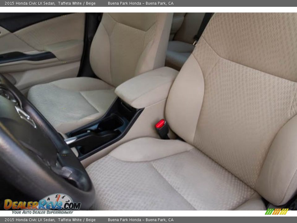 2015 Honda Civic LX Sedan Taffeta White / Beige Photo #16