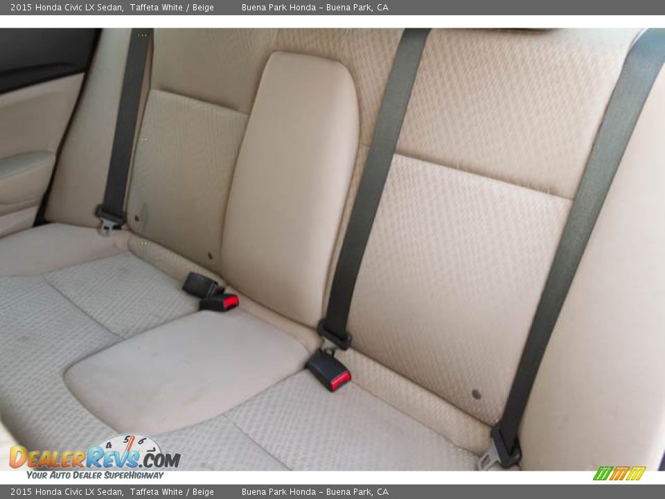 2015 Honda Civic LX Sedan Taffeta White / Beige Photo #17