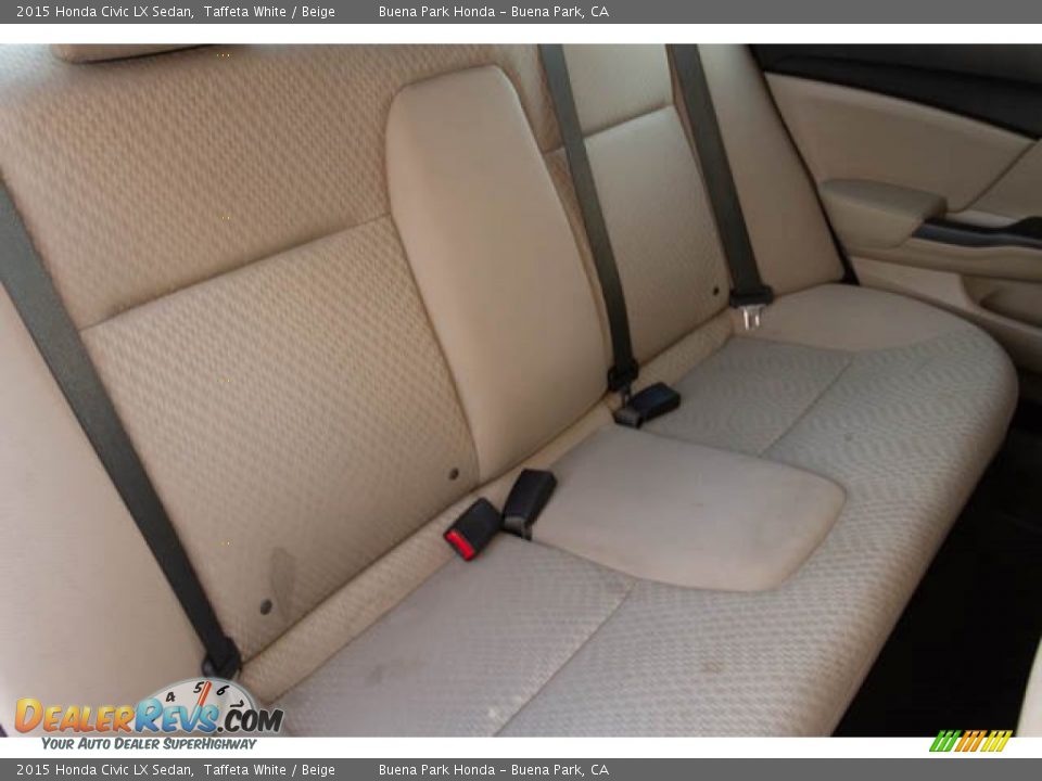 2015 Honda Civic LX Sedan Taffeta White / Beige Photo #20