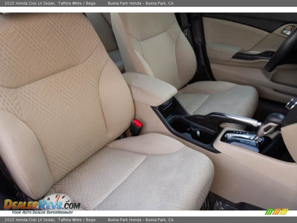 2015 Honda Civic LX Sedan Taffeta White / Beige Photo #22