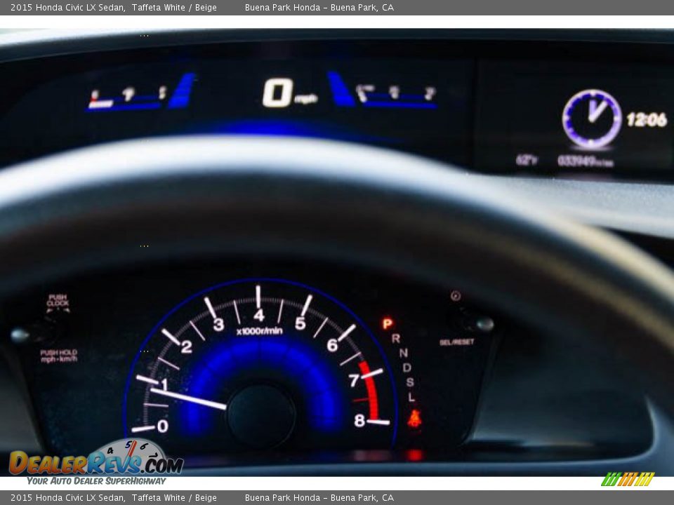 2015 Honda Civic LX Sedan Taffeta White / Beige Photo #23