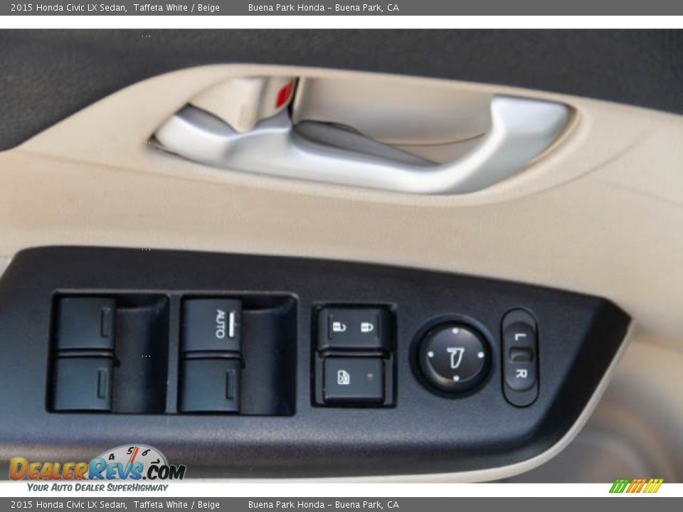 2015 Honda Civic LX Sedan Taffeta White / Beige Photo #26
