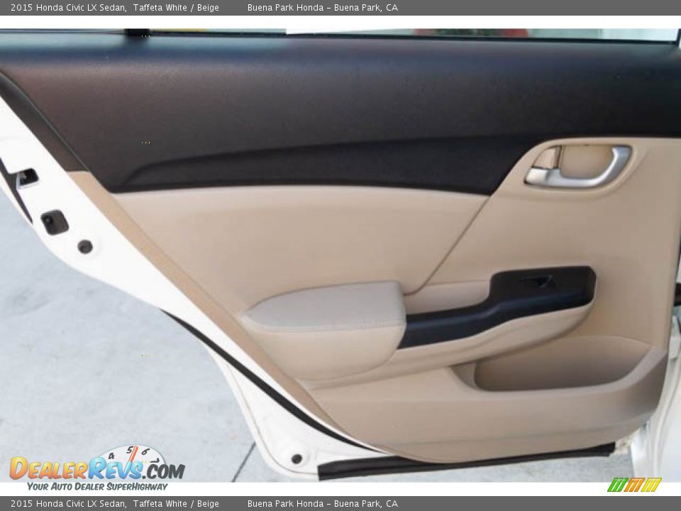 2015 Honda Civic LX Sedan Taffeta White / Beige Photo #27