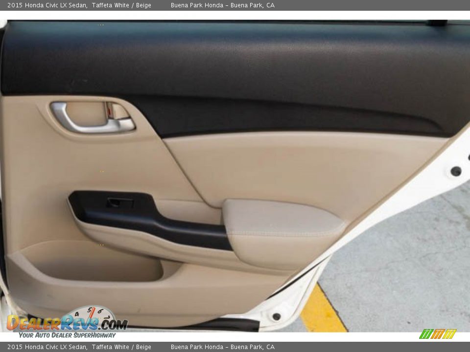 2015 Honda Civic LX Sedan Taffeta White / Beige Photo #28