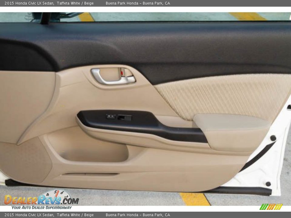 2015 Honda Civic LX Sedan Taffeta White / Beige Photo #29