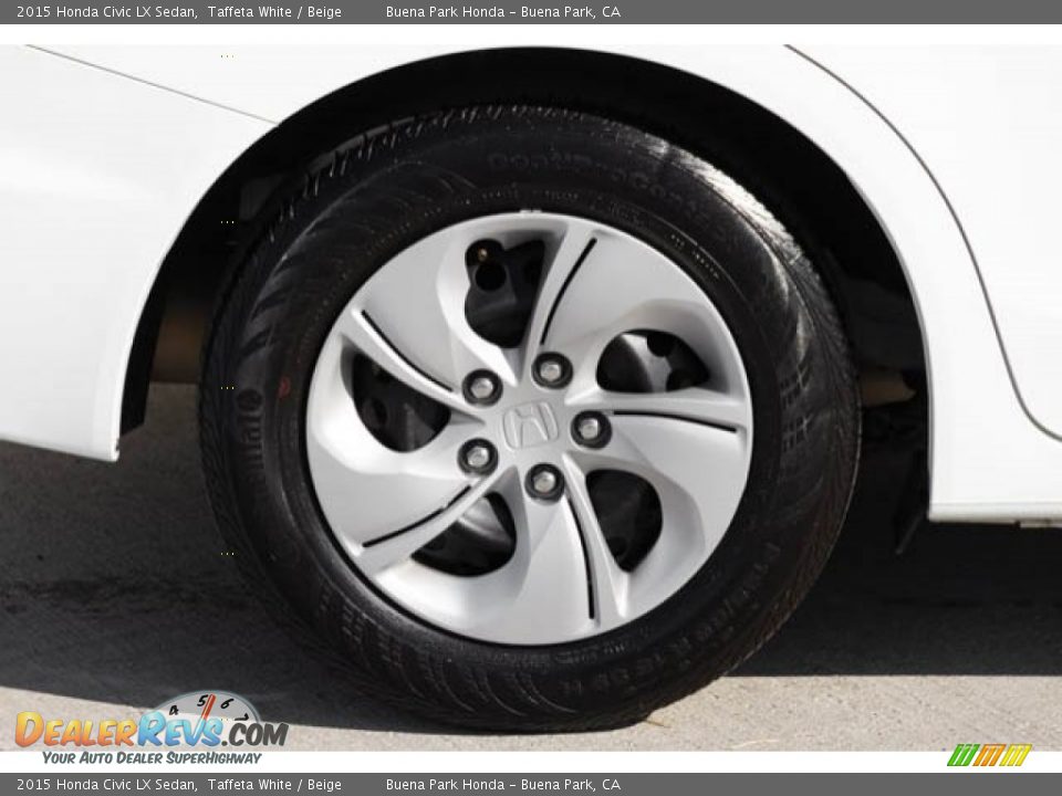 2015 Honda Civic LX Sedan Taffeta White / Beige Photo #31